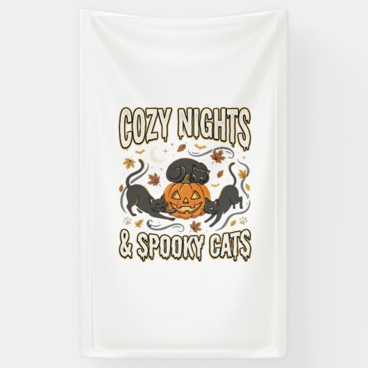 Halloween-Katze Herbstmagie Banner (Vertikal)
