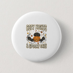 Halloween-Katze Herbstmagie Button