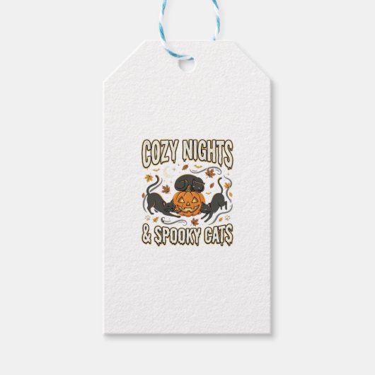 Halloween-Katze Herbstmagie Geschenkanhänger (Vorderseite)
