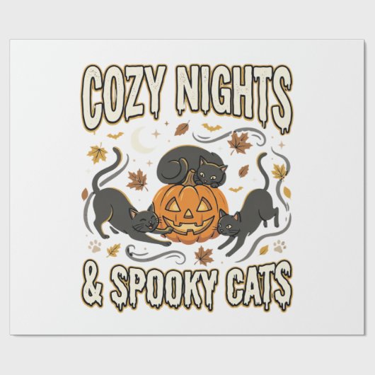 Halloween-Katze Herbstmagie Geschenkpapier (Flach)