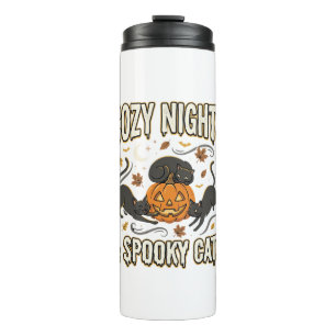 Halloween-Katze Herbstmagie Thermosbecher