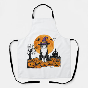 Halloween-Katze Hexe Kürbis Vintage Gruselig_1 Schürze