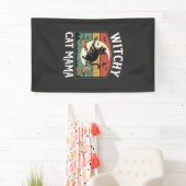 Halloween-Katze Hexen-Mama Banner (Insitu)