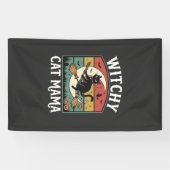 Halloween-Katze Hexen-Mama Banner (Horizontal)