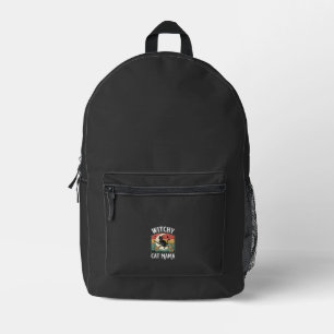 Halloween-Katze Hexen-Mama Bedruckter Rucksack