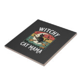 Halloween-Katze Hexen-Mama Fliese (Seite)