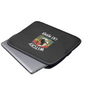 Halloween-Katze Hexen-Mama Laptopschutzhülle (Vorne Knopf)
