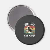 Halloween-Katze Hexen-Mama Magnet (Vorderseite/Rückseite)
