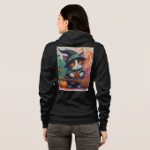 Halloween-Katze Hoodie (Schwarz voll)