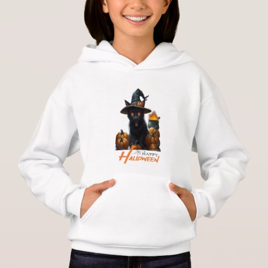 Halloween-Katze Hoodie (Vorderseite)