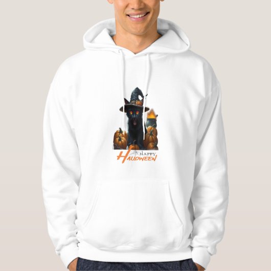 Halloween-Katze Hoodie (Vorderseite)