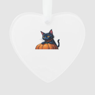 Halloween-Katze im verzauberten Kürbisfeld Classic Ornament