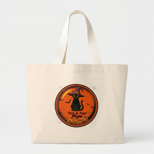 Halloween-Katze Jumbo Stoffbeutel (Vorne)