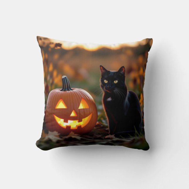 Halloween. Katze Kissen (Vorderseite)