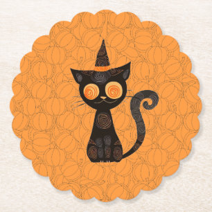 Halloween/Katze/Kürbis/Herbst Untersetzer
