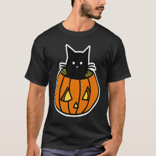 Halloween-Katze Kürbis Kätzchen Niedlich Gruselig  T-Shirt