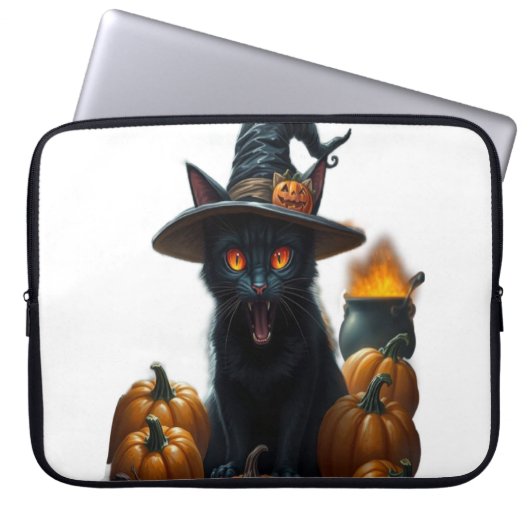 Halloween-Katze  Laptopschutzhülle (Vorderseite)