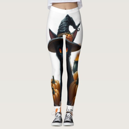 Halloween-Katze  Leggings (Vorderseite)