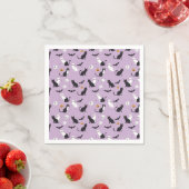 Halloween-Katze lila Serviette (Beispiel)