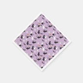 Halloween-Katze lila Serviette (Ecke)