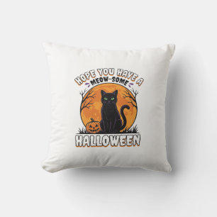 Halloween-Katze Meow-Some Vintage Sticheldesign_1 Kissen