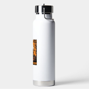 Halloween-Katze Miauen Gruseliges Vintage-Hexenhau Trinkflasche