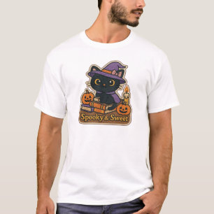Halloween-Katze mit magischen Büchern  Gruselige & T-Shirt