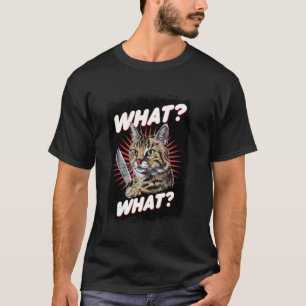 Halloween-Katze mit Messer Lustige Tierkatze T-Shirt