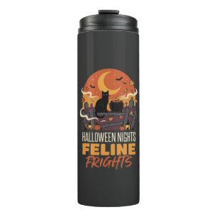 Halloween-Katze Mondlicht-Magie Thermosbecher