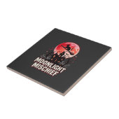 Halloween-Katze Mondlicht Unfug Fliese (Seite)