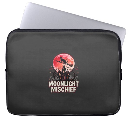 Halloween-Katze Mondlicht Unfug Laptopschutzhülle (Vorderseite)