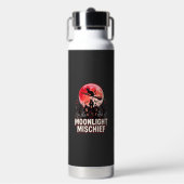 Halloween-Katze Mondlicht Unfug Trinkflasche (Vorderseite)