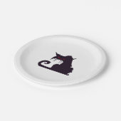 Halloween-Katze Pappteller (Schrägansicht)