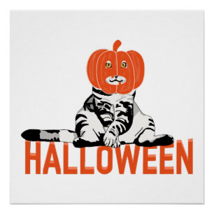 Halloween-Katze Poster