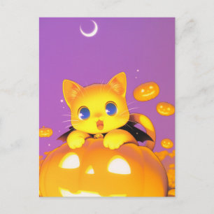 Halloween-Katze Postkarte