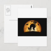 Halloween-Katze Postkarte (Vorne/Hinten)