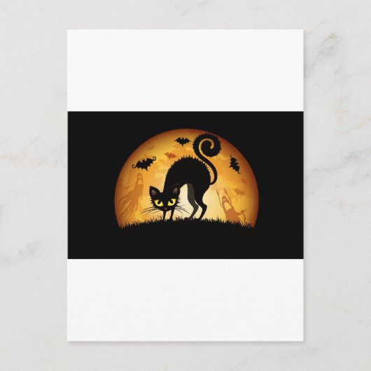 Halloween-Katze Postkarte (Vorderseite)