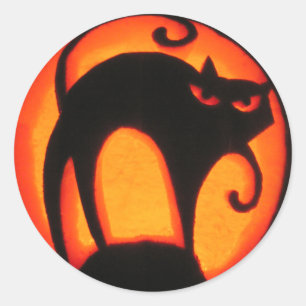 Halloween-Katze Runder Aufkleber