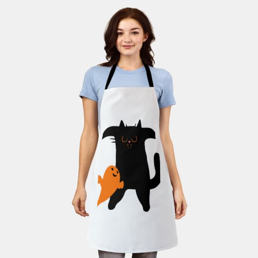 Halloween-Katze Schürze (Getragen)