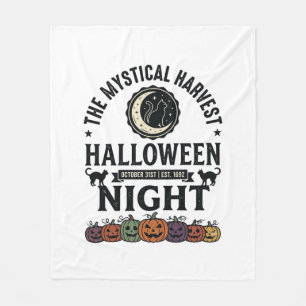 Halloween-Katze Schwarze Katzen Kürbisse Vintage L Fleecedecke