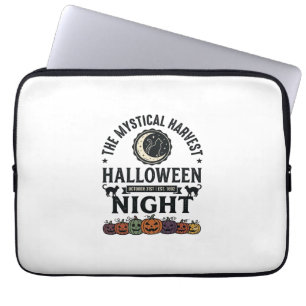 Halloween-Katze Schwarze Katzen Kürbisse Vintage L Laptopschutzhülle