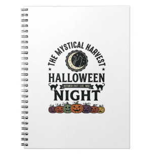 Halloween-Katze Schwarze Katzen Kürbisse Vintage L Notizblock