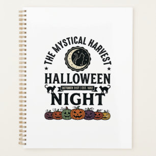 Halloween-Katze Schwarze Katzen Kürbisse Vintage L Planer