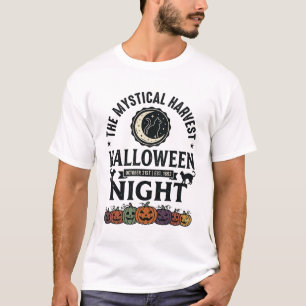 Halloween-Katze Schwarze Katzen Kürbisse Vintage L T-Shirt