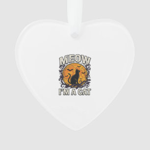 Halloween-Katze-Shirt Meow Ich Bin Eine Katze Vint Ornament