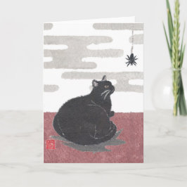 Halloween, Katze, Spider Karte