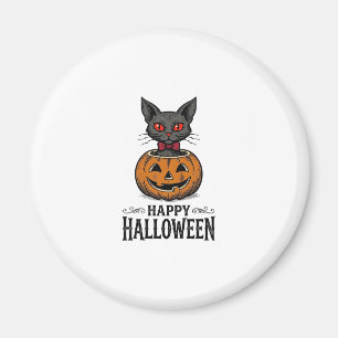 Halloween-Katze Süßer Kürbis Vintage Gruselig_1 Magnet