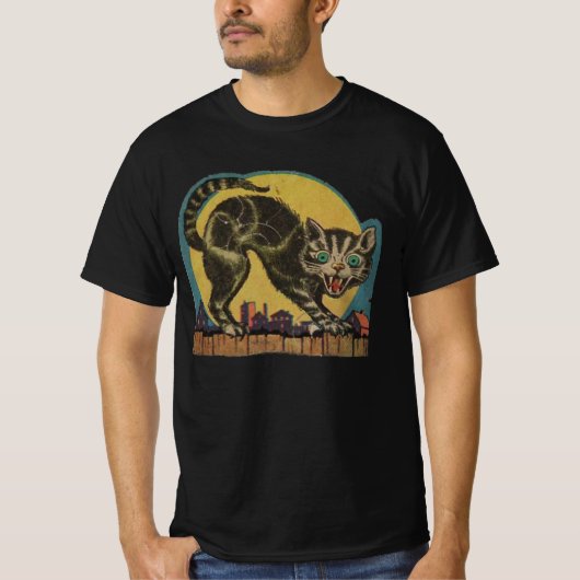 Halloween-Katze T-Shirt (Vorderseite)