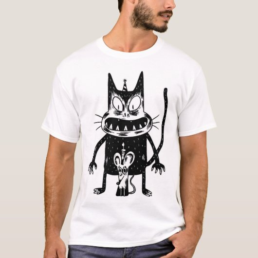 Halloween-Katze T-Shirt (Vorderseite)