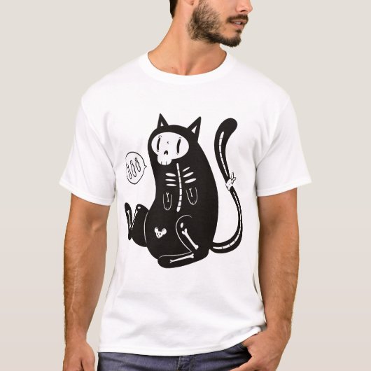 Halloween-Katze T-Shirt (Vorderseite)
